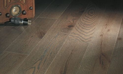 photo of 5” Red Oak Livesawn Driftwood hardwood flooring from our Rangeley collection