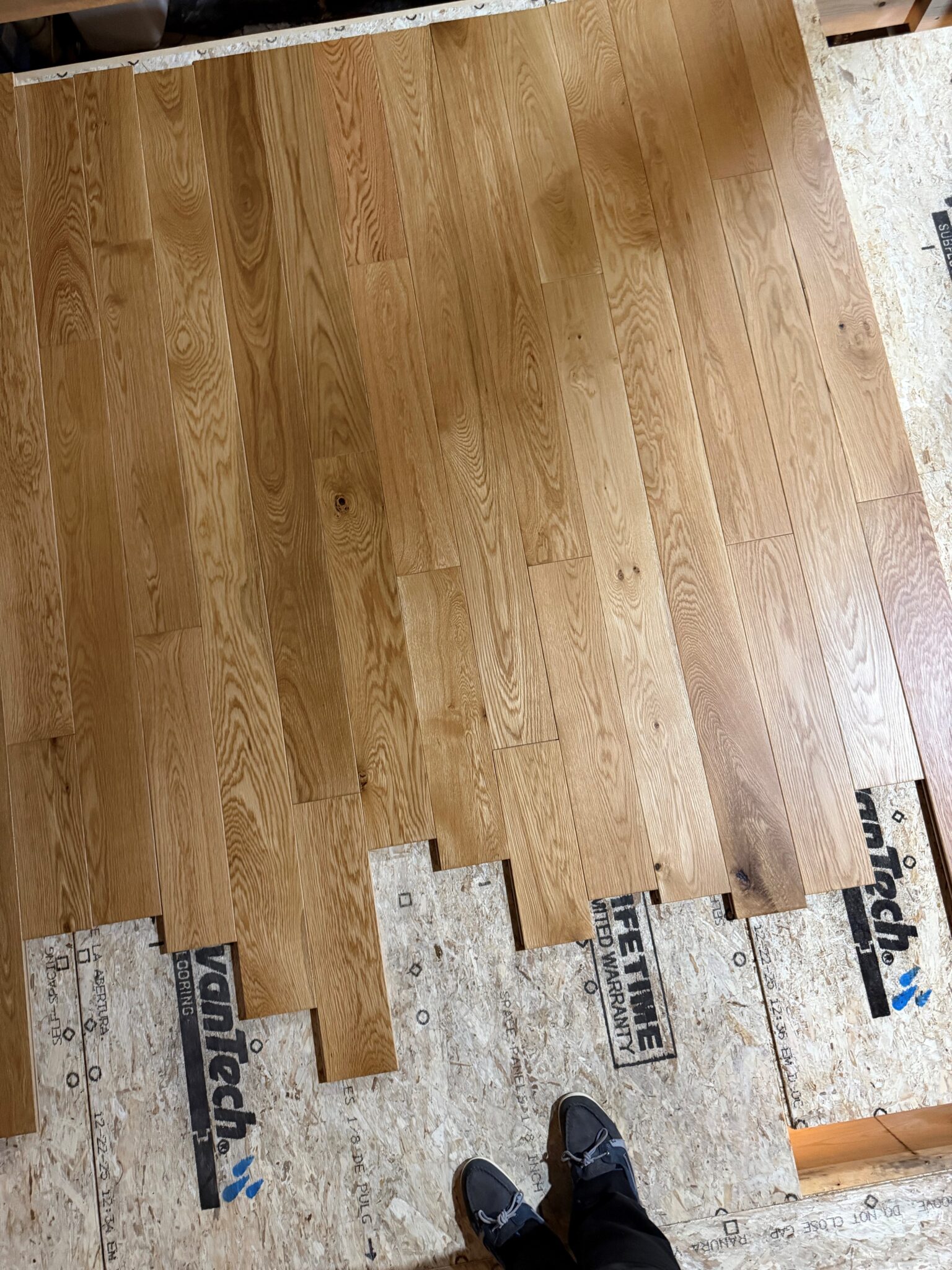 white oak livesawn install